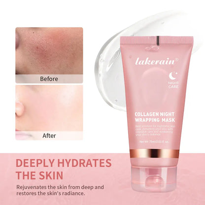 75ml Collagen Overnight Wrapping Peel Off Facial Mask Korean Collagen Night Wrapping Mask Deeply Hydrates Night Care Mask Cream PromoPro Africa 