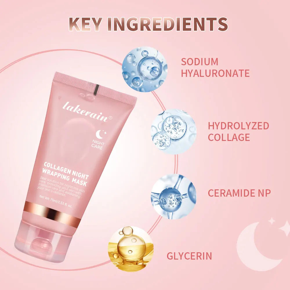 75ml Collagen Overnight Wrapping Peel Off Facial Mask Korean Collagen Night Wrapping Mask Deeply Hydrates Night Care Mask Cream PromoPro Africa 