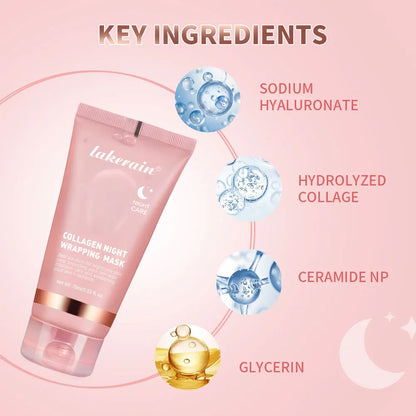 75ml Collagen Overnight Wrapping Peel Off Facial Mask Korean Collagen Night Wrapping Mask Deeply Hydrates Night Care Mask Cream PromoPro Africa 