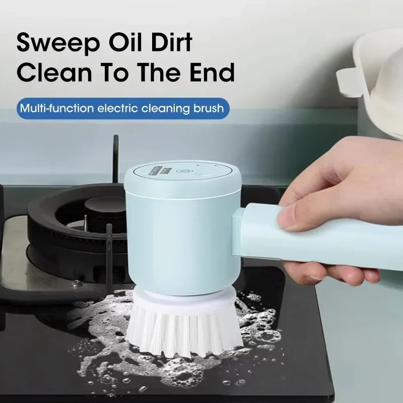 New Cordless Spin Scrubber Electric Rechargeable 5 in 1 Brush Heads for Bathroom Kitchen Tile Grout Shower Car Deep Clean PromoPro Africa 