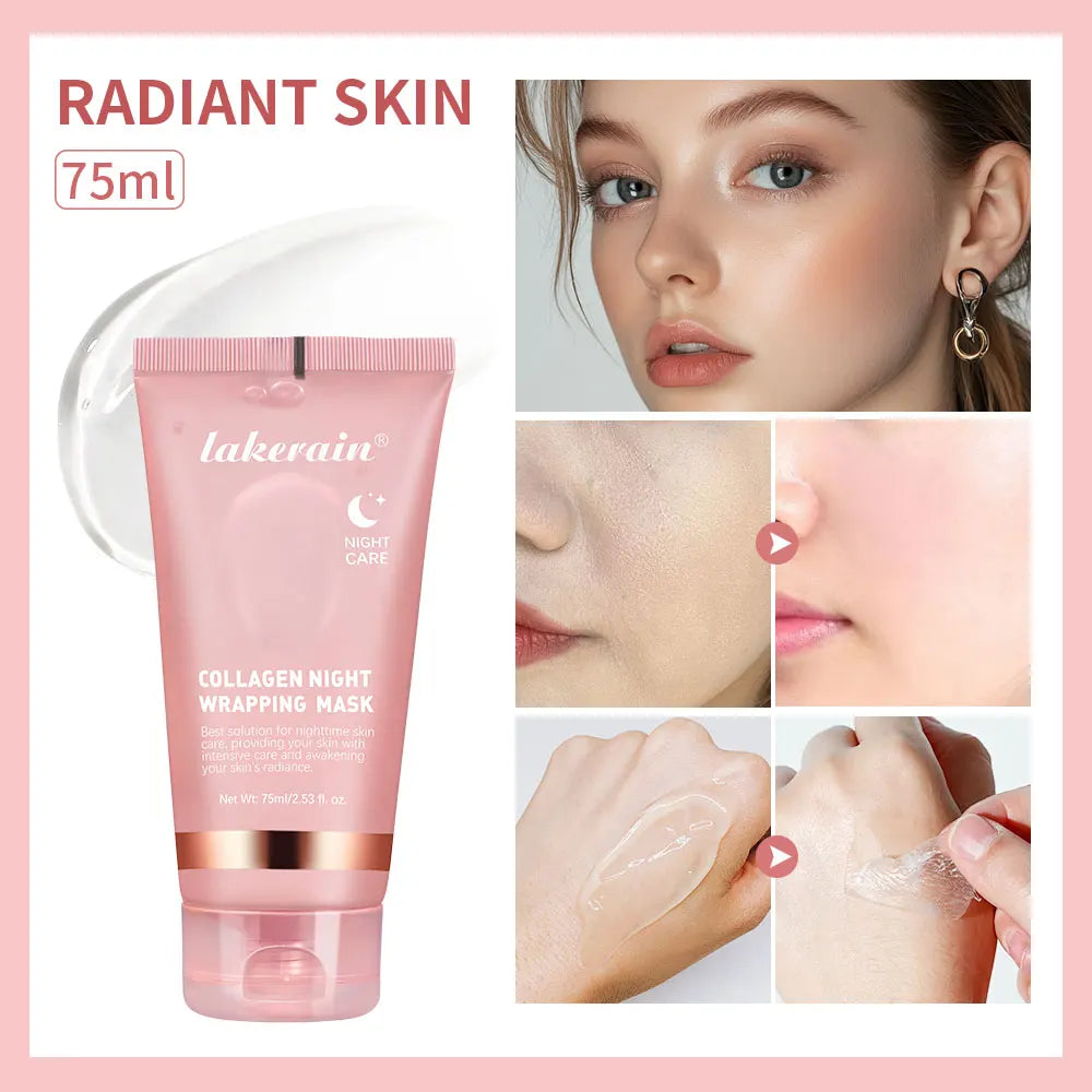 75ml Collagen Overnight Wrapping Peel Off Facial Mask Korean Collagen Night Wrapping Mask Deeply Hydrates Night Care Mask Cream PromoPro Africa 