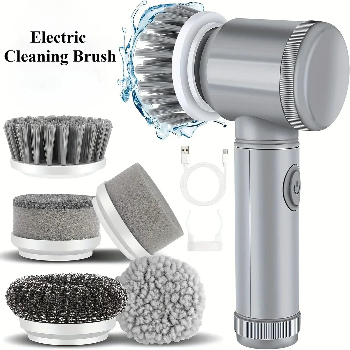 New Cordless Spin Scrubber Electric Rechargeable 5 in 1 Brush Heads for Bathroom Kitchen Tile Grout Shower Car Deep Clean PromoPro Africa 