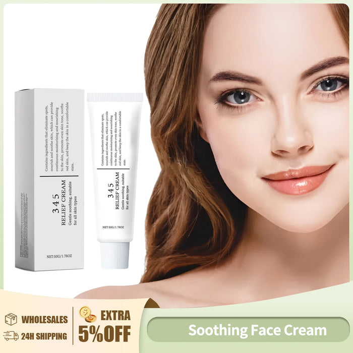 345 Relief Cream Reduce Redness Soothing Care Face Lifting Brightening Even Skin Tone Beauty Moisturizing Smooth Cream 50g PromoPro Africa 