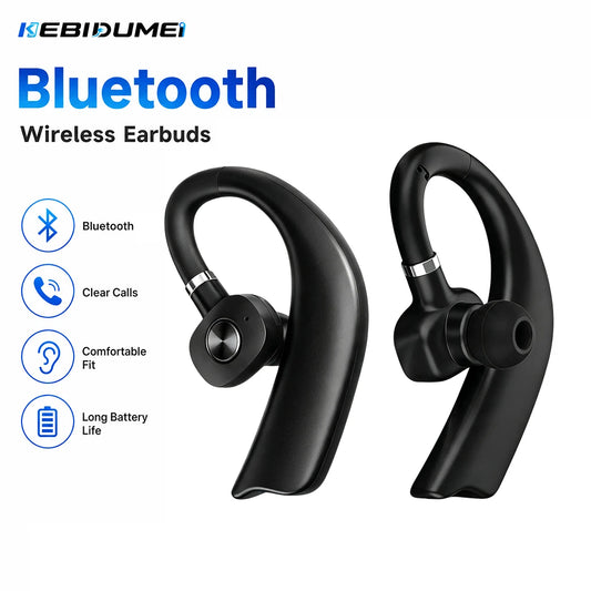 KEBIDUMEI Bluetooth Wireless Earphone 180° Rotation Ear Hook Headphone Noise Cancelling Earbud Long Standby Music Headset PromoPro Africa 