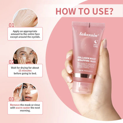 75ml Collagen Overnight Wrapping Peel Off Facial Mask Korean Collagen Night Wrapping Mask Deeply Hydrates Night Care Mask Cream PromoPro Africa 