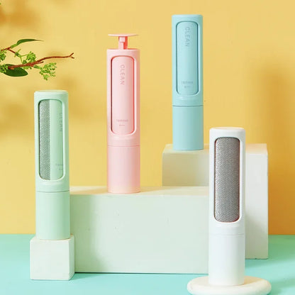 2-1 Reusable Pet Hair Remover Brush Lint Roller Self Cleaning Cat Dog Fur Hair Dust Removal Brush for Clothes Portable Effective PromoPro Africa 