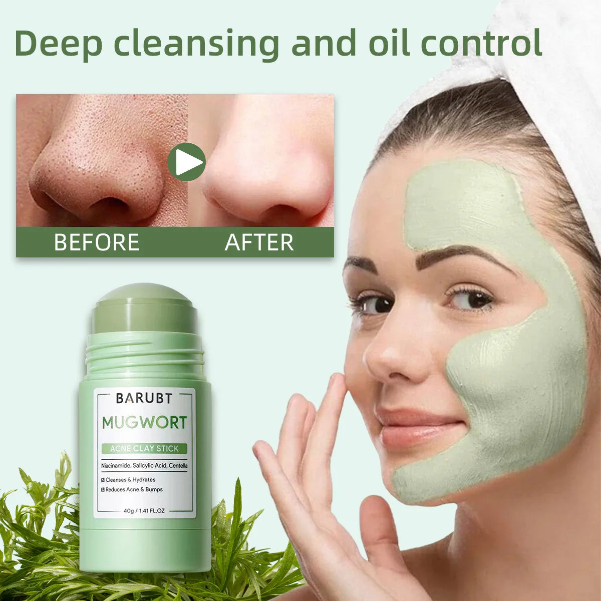 Remove Blackhead Acne Mugwort Solid Mask Cleans Pores Stick Facial Blemish Black Dots Shrink Pores Korean Skin Care Products PromoPro Africa 
