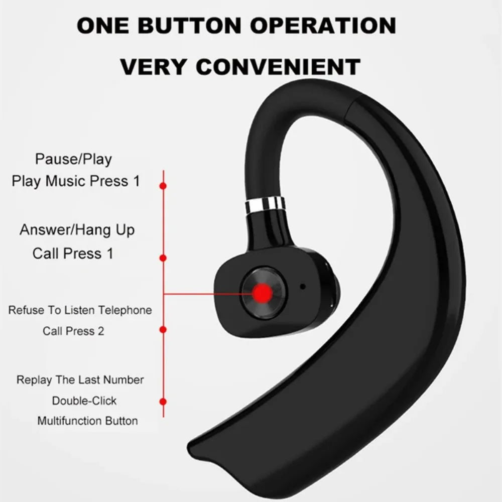 KEBIDUMEI Bluetooth Wireless Earphone 180° Rotation Ear Hook Headphone Noise Cancelling Earbud Long Standby Music Headset PromoPro Africa 