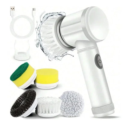 New Cordless Spin Scrubber Electric Rechargeable 5 in 1 Brush Heads for Bathroom Kitchen Tile Grout Shower Car Deep Clean PromoPro Africa 
