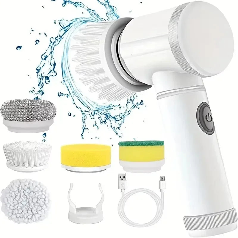 New Cordless Spin Scrubber Electric Rechargeable 5 in 1 Brush Heads for Bathroom Kitchen Tile Grout Shower Car Deep Clean PromoPro Africa 