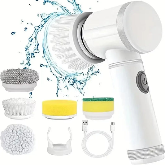 New Cordless Spin Scrubber Electric Rechargeable 5 in 1 Brush Heads for Bathroom Kitchen Tile Grout Shower Car Deep Clean PromoPro Africa 