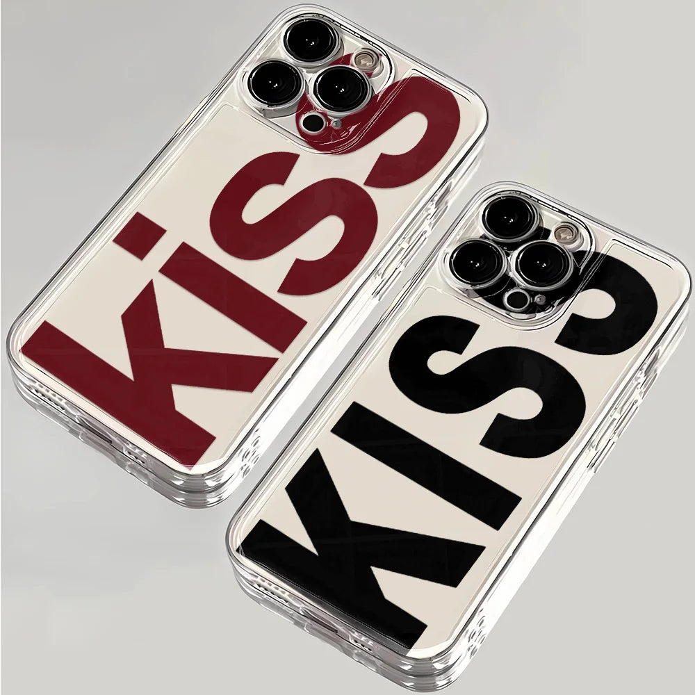 Kiss English Phone Cases For iPhone 17 16 15 14 Plus 13 12 11 Pro Max Plus 17 Air Transparent Silicone Cover Coque PromoPro Africa 