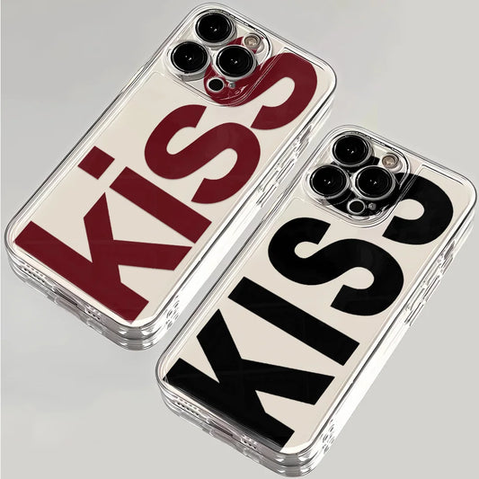 Kiss English Phone Cases For iPhone 17 16 15 14 Plus 13 12 11 Pro Max Plus 17 Air Transparent Silicone Cover Coque PromoPro Africa 