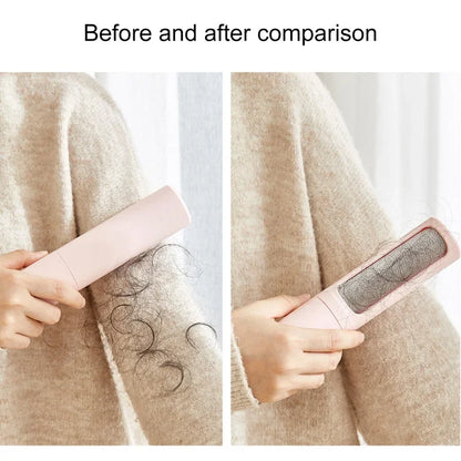 2-1 Reusable Pet Hair Remover Brush Lint Roller Self Cleaning Cat Dog Fur Hair Dust Removal Brush for Clothes Portable Effective PromoPro Africa 